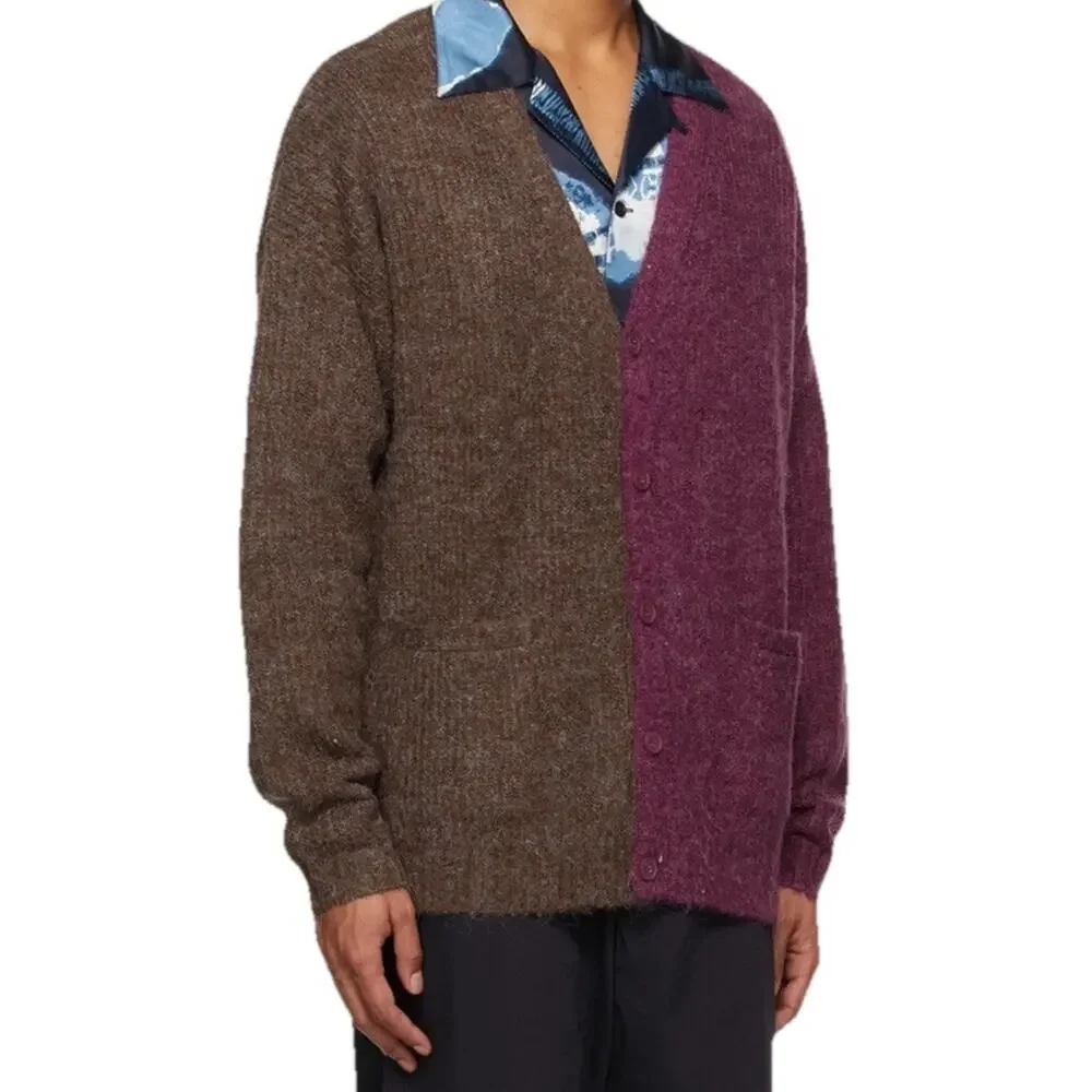 NWT Levi's Brown & Purple Split Coit Boxy Cardigan Size XL Two Tone Wool Acrylic